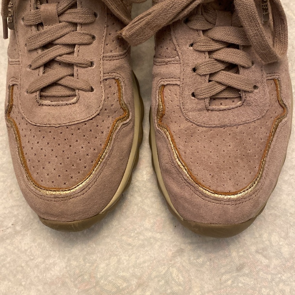 Taos 8.5 suede leather sneakers with gold trim - Picture 3 of 11